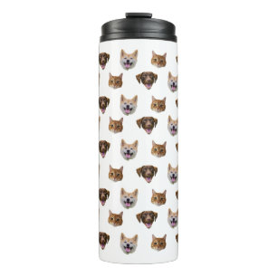 Personalized Dog Face, Dog Cat Mom Photo Gift  Thermal Tumbler