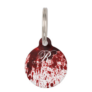 Personalized Dog ID Tag Blood Splatter Vampire Got