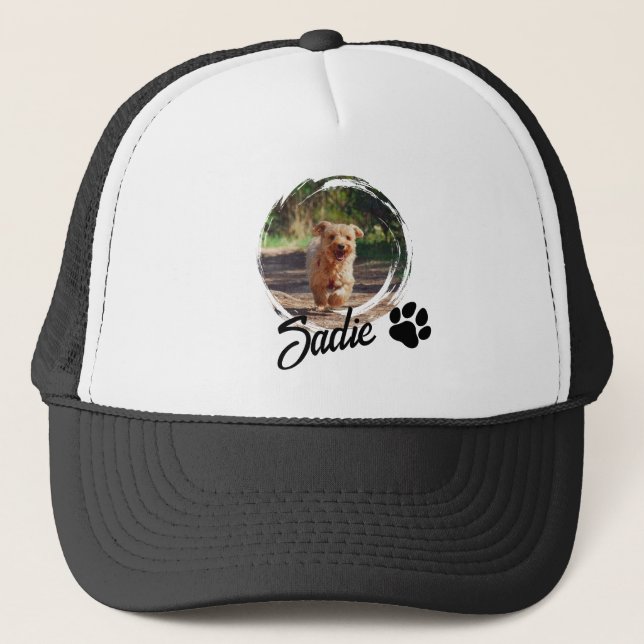 Personalized Dog Lover Gift - Custom Photo & Name Trucker Hat (Front)