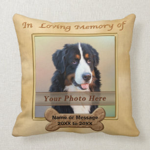 Personalized DOG Memorial Ideas, 2 Photos, Text Cushion