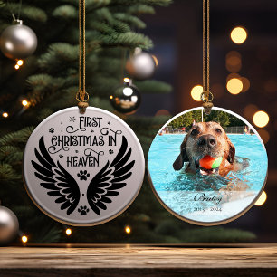 Personalized Dog Memorial In Loving Memory Ceramic Ornament