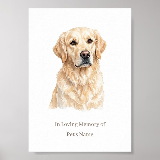 Personalized Dog Memorial Portrait Print with Edit (Front)
