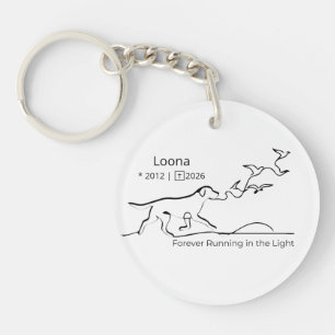 Personalized Dog Memorial Sympathy Line Art Key Ring