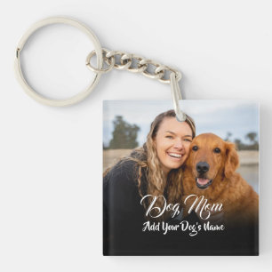 Personalized Dog Mom Photo Locket Key Ring