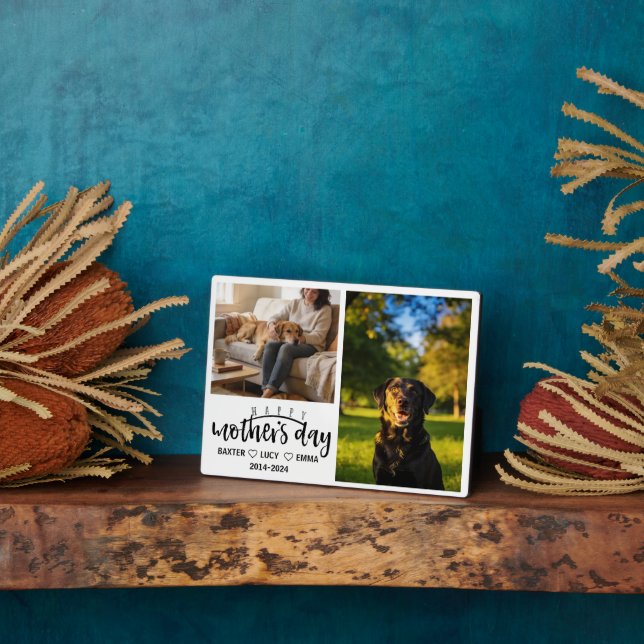 Personalized Dog Mom with Custom Name | Happy  Plaque (Side)