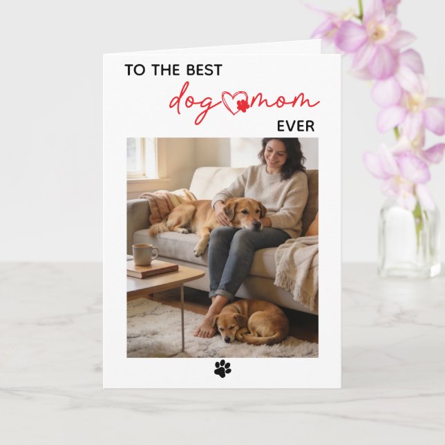 Personalized Dog Name Card – Happy Mother’s Day (Orchid)