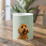 Personalized Dog Photo | Custom Pet Name  Coffee Mug<br><div class="desc">Start every morning with your favorite furry face 🐶 This personalized dog photo mug features your pet’s photo paired with a soft sage green background and a clean, modern name design for a timeless, cozy look. Perfect for coffee, tea, or hot chocolate, this custom mug makes a thoughtful gift for...</div>
