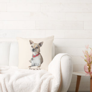 Personalized Dog Photo   Custom Pet Name  Cushion