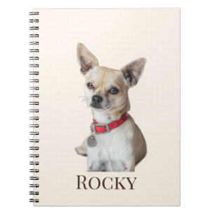 Personalized Dog Photo Custom Pet Name Notebook