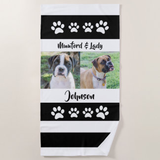 Personalized Dog Photo, Family Beach Towel
