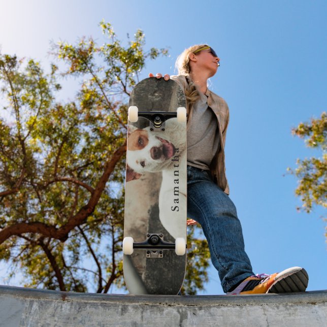 Personalized Dog Photo Family name Skateboard (Outdoor 1)