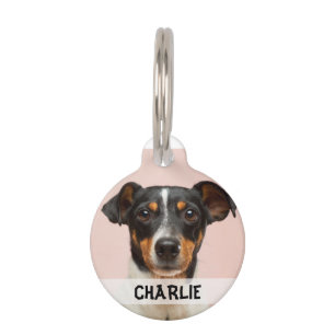 Personalized dog photo name phone number pet tag