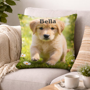 Personalized Dog Photo Pillow With Custom Name