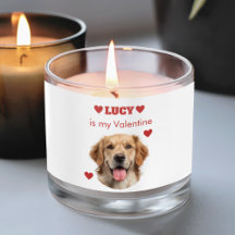 Personalized Dog Photo Valentine’s Day Candle