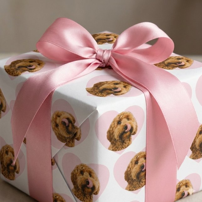 Personalized Dog Photo Valentine  Wrapping Paper (Creator Uploaded)