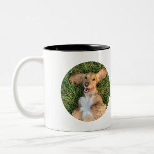 Personalized Dog Photo with Text Custom Gift Two-Tone Coffee Mug