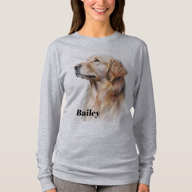 Personalized Dog Portrait Shirt – Custom Pet Name  (Front)
