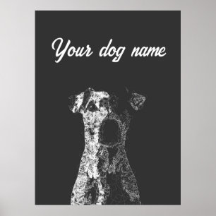 personalized dog poster abstract line art
