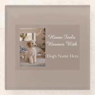 Personalized Dog’s Name, Custom Dog Lover Gift Glass Coaster