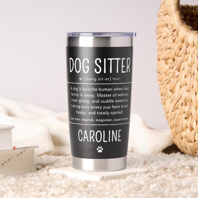 Personalized Dog Sitter Pet Sitter Funny Gifts Insulated Tumbler (Living Room)
