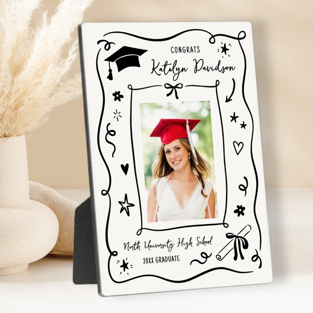 Personalized Doodle Photo Congrats Grad Plaque (Creator Uploaded)