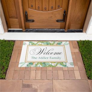 Personalized doormat floral personalized