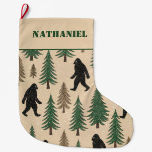 Personalized  Double sided Novelty Yeti  Large Christmas Stocking