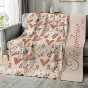 Personalized Dove & Heart Christian Pattern Fleece Blanket