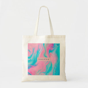 Personalized Dreamy Cotton Candy Pastel Swirl Tote Bag