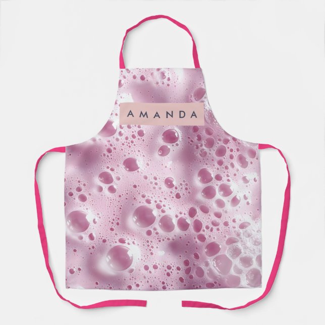 Personalized Dreamy Pastel Pink Bubble  Apron (Front)
