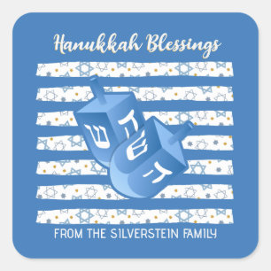 Personalized Dreidel Hanukkah Square Sticker