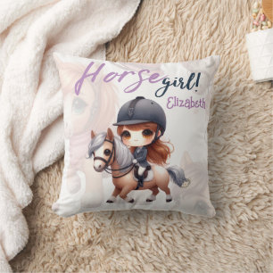 Personalized Dressage Rider Horse Girl  Cushion