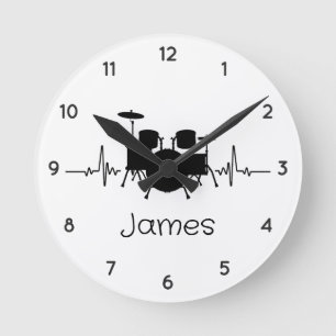 Personalized drummer  Round Clock