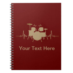 Personalized Drums Heartbeat - Funny drummer Notebook