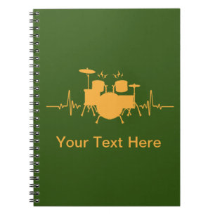 Personalized Drums Heartbeat - Funny drummer Notebook