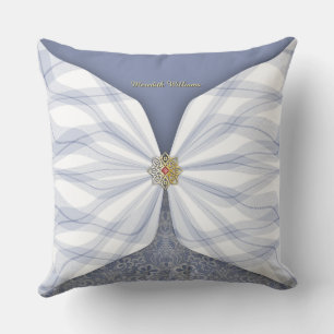 Personalized Dusty Blue Textile Illusion Cushion