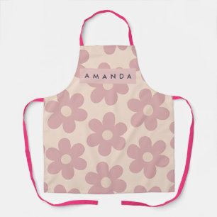 Personalized Dusty Rose Daisy Flowers Apron