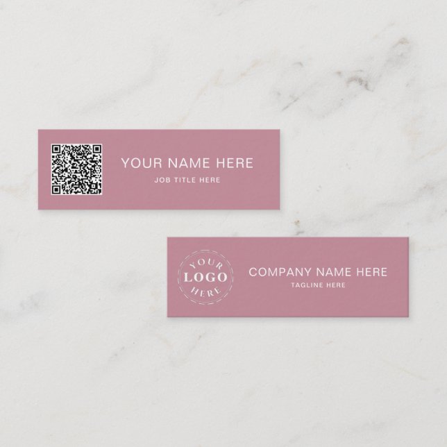 Personalized Dusty Rose Mini Calling Card Design (Front/Back)
