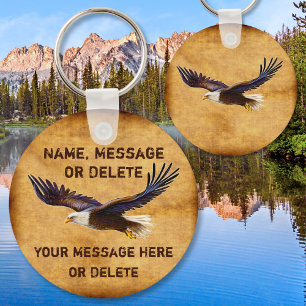 Personalized Eagle Keychain, Eagle Party Favors Key Ring