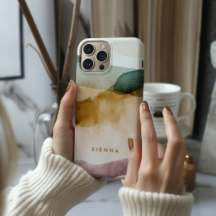 Personalized Earth Tone Abstract Watercolor  iPhone 15 Pro Case
