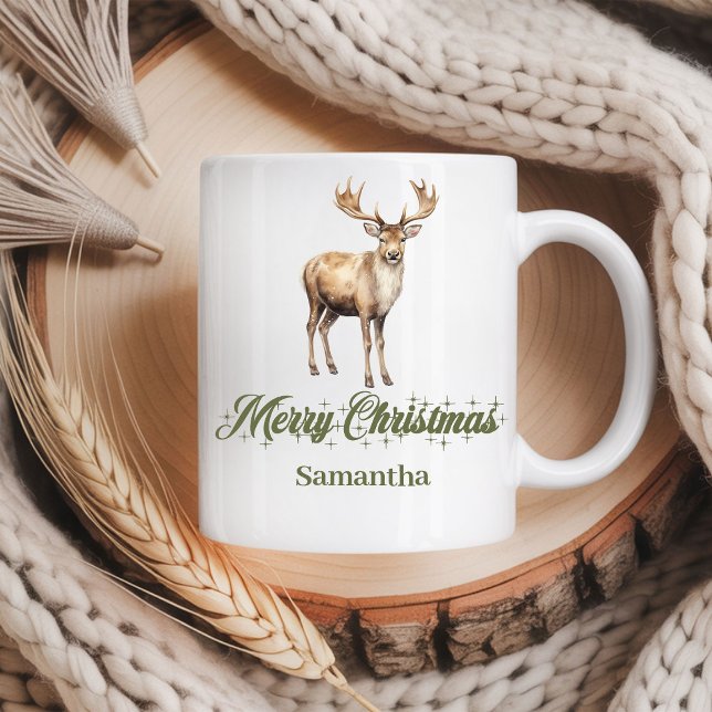 Personalized Earthy Colors Christmas Coffee Mug (Personalized Earthy Christmas Coffee Mug)