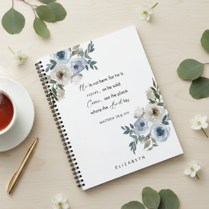 Personalized Easter Bible Verse Floral Christian Notebook