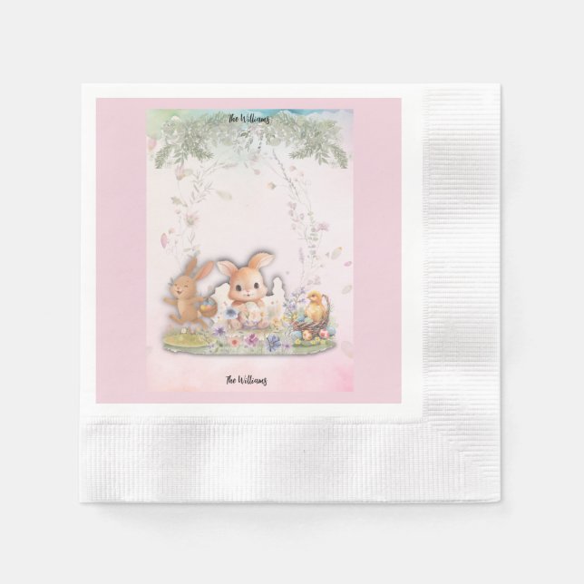 Personalized Easter Brunch  Paper Napkins (Front)