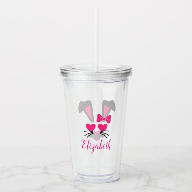 Personalized Easter Bunny Acrylic Tumbler (Front)