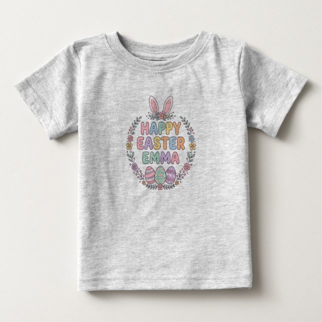 Personalized Easter Bunny Kids Shirt – Custom Name (Front)