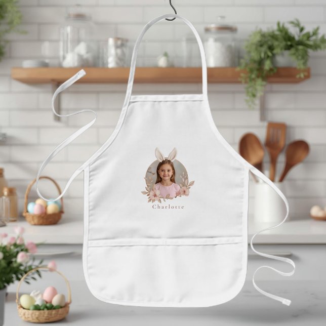 Personalized Easter Bunny Photo Kids Apron (Creator Uploaded)