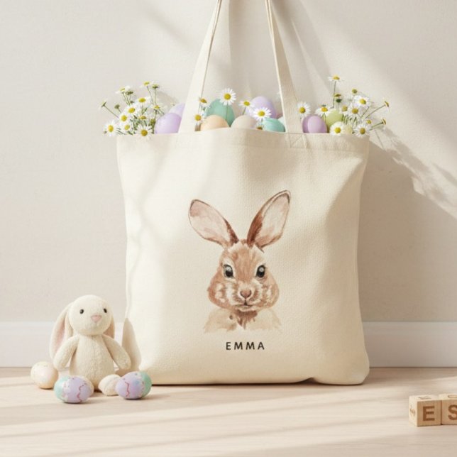Personalized Easter Bunny with Name  Tote Bag (Creator Uploaded)