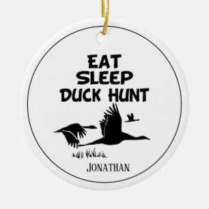 Personalized Eat, Sleep, Duck Hunt Ceramic Ornament