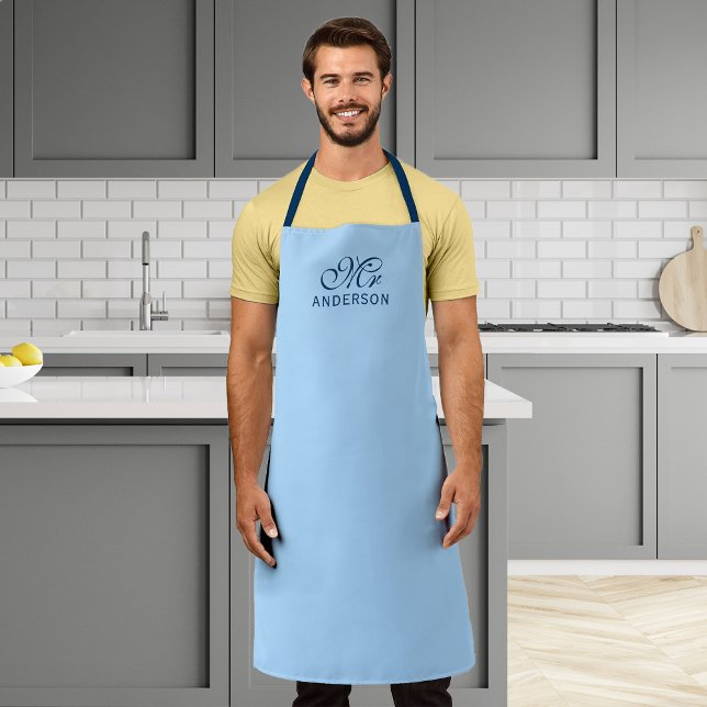 Personalized Editable Colors Elegant Script Mr Apron (Creator Uploaded)
