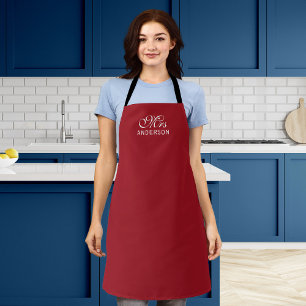 Personalized Editable Colors Elegant Script Mrs Apron